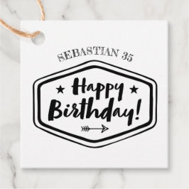 individuelle Name AGE Geburtstagslabel - Männer ru Geschenkanhänger