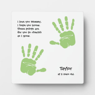 Individuelle Name Age Kid Handprint Fotoplatte