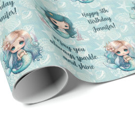 Individuelle Name Age Sentiment Mermaid Geburtstag Geschenkpapier