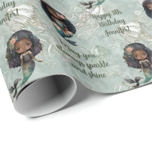 Individuelle Name Age Sentiment Mermaid Geburtstag Geschenkpapier