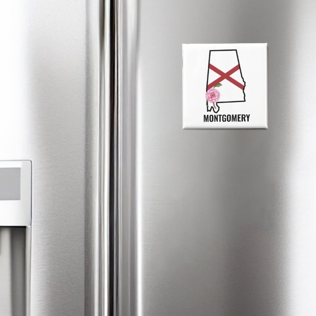 Individuelle Name Alabama Flag und Staat Blume Cam Magnet (Von Creator hochgeladen)