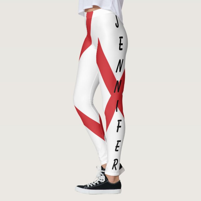 Individuelle Name Alabama Flag Vortrag Leggings (Links)
