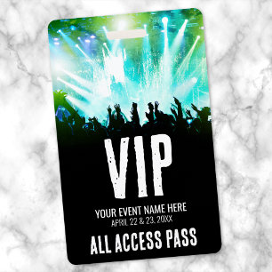Individuelle Name All Access VIP Konzert Ausweis