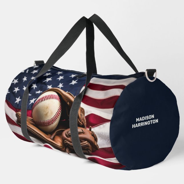 Individuelle Name American Baseball Duffle Bag (Linke Ecke)