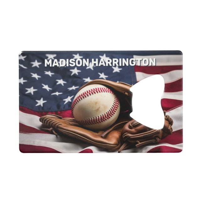 Individuelle Name American Baseball Geldbeutel Flaschenöffner (Vorderseite (Horizontal))