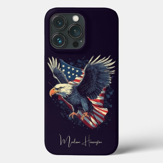 Individuelle Name American Eagle Case-Mate iPhone Hülle (Rückseite)