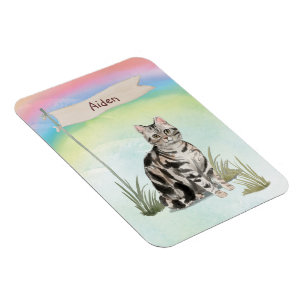 Individuelle Name American Kurz Hair Pet Cat Magnet