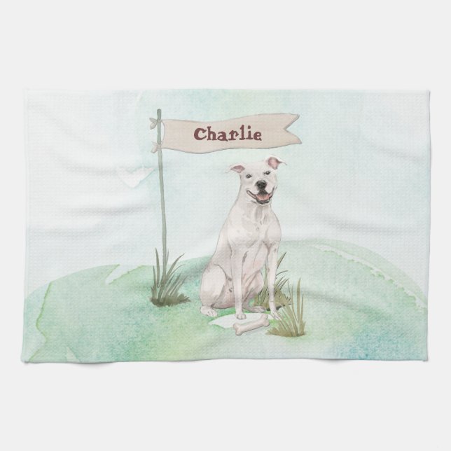 Individuelle Name American Staffordshire Terrier P Geschirrtuch (Horizontal)