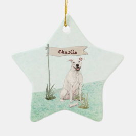 Individuelle Name American Staffordshire Terrier P Keramik Ornament