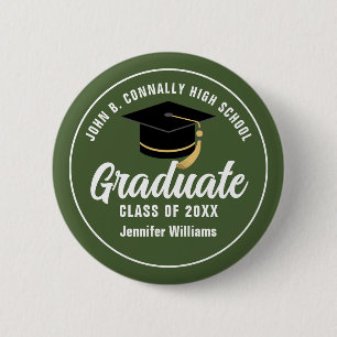 Individuelle Name an der Army Green Military Schoo Button
