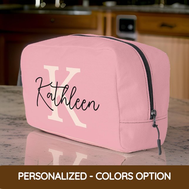 Individuelle Name-Anfangspackung, Bridesmaid-Gesch Waschbeutel (pink custom name bag, initial bag for women, bridesmaid gift bag, cosmetic bag for her, GIFT FOR HER)