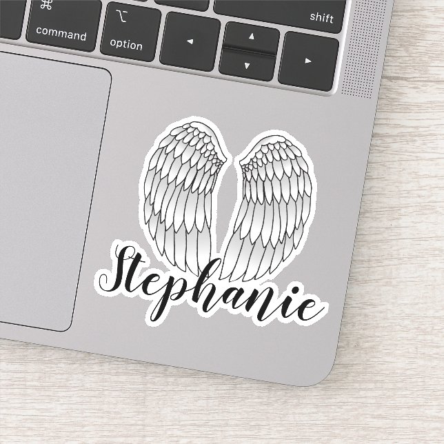 Individuelle Name Angel Wings Sticker (Detail)