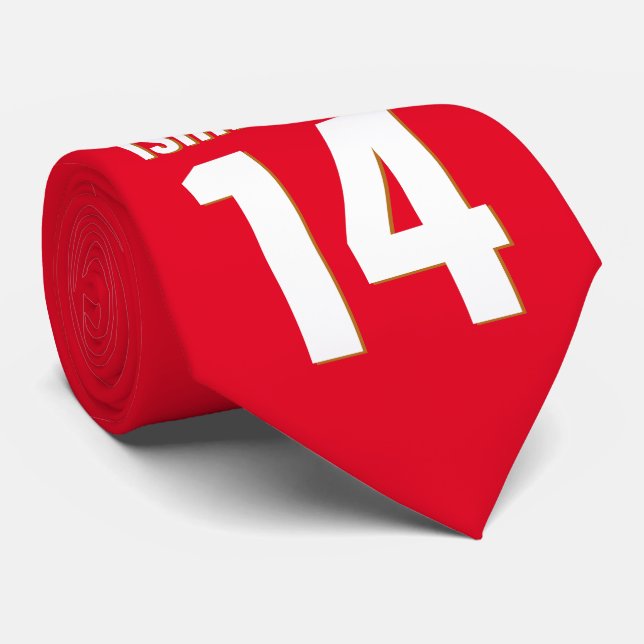 Individuelle Name, Anzahl, Farben. Sportfans Krawatte (Gerollt)