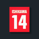 Individuelle Name, Anzahl, Farben. Sportfans rot Leinwanddruck<br><div class="desc">Personalisieren Sie sich mit Namen,  Nummer und Farben Ihrer Wahl!</div>