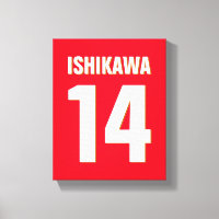 Individuelle Name, Anzahl, Farben. Sportfans rot