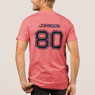 Individuelle Name, Anzahl, Teamroter Tri-Blend Shirt