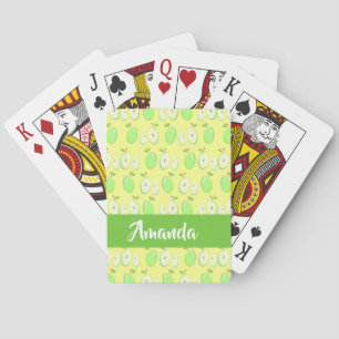 Individuelle Name-Äpfel gelb Spielkarten