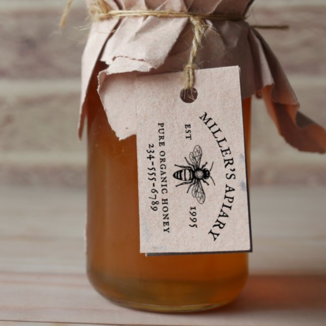 Individuelle Name Apiary or Farm Honey Briefmarke Permastempel (Rubber Stamp Mock-up)