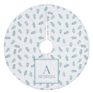 Individuelle Name Aquamarin Mistletoe Weihnachtsba Fleece Weihnachtsbaumdecke