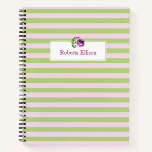 individuelle Name Aquarellfarben Rose Striptease B Notizbuch