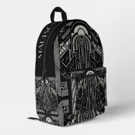 Individuelle Name Art Deco Bedruckter Rucksack