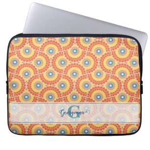 Individuelle Name Art Deco Sommer Radiant Mandala Laptopschutzhülle