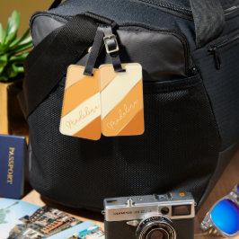 Individuelle Name auf Hübschen Gelbstreifen Gepäckanhänger