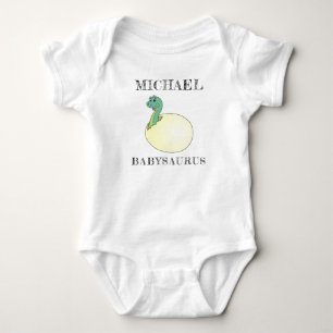 Individuelle Name auf Niedlich Hatchling Dinosauri Baby Strampler