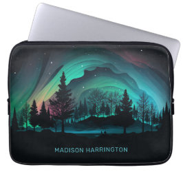 Individuelle Name Aurora Borealis Illustration Laptopschutzhülle