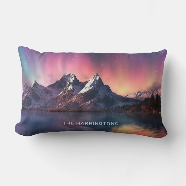 Individuelle Name Aurora Borealis Lendenkissen (Vorderseite)