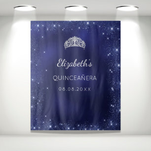 Individuelle Name aus blauem Glitzer aus Quinceane Wandteppich