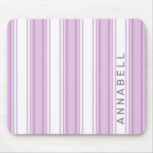 individuelle Name aus lila und weißen Streifen Mousepad