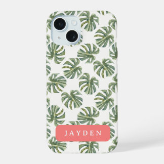 Individuelle Name aus Palmblättern iPhone 15 Hülle