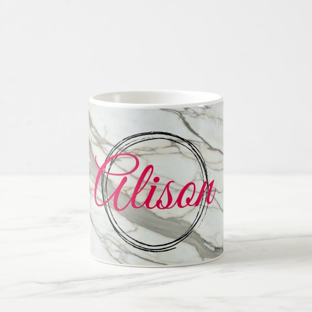 Individuelle Name aus weißem Marmor Kaffeetasse (Mittel)