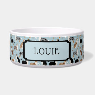 individuelle Name Australian Shepherd Pattern Blue Napf