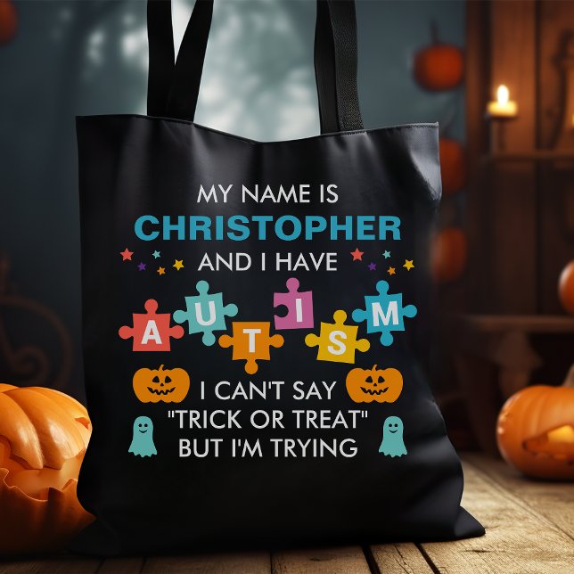 Individuelle Name Autisan Halloween Candy Tote Bag (Von Creator hochgeladen)