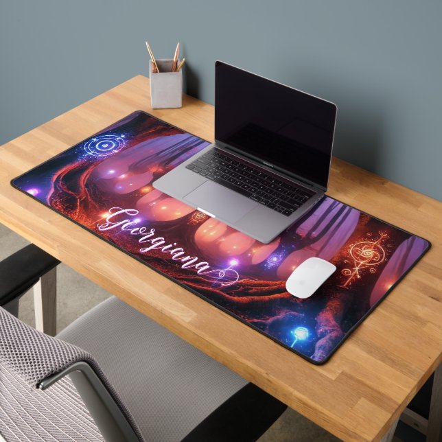 Individuelle Name Autumnal verzauberter Whimsigoth Schreibtischunterlage (Büro 2)