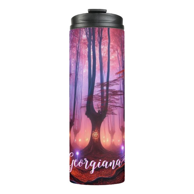 Individuelle Name Autumnal verzauberter Whimsigoth Thermosbecher (Vorderseite)