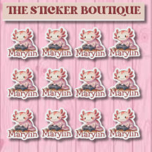 Individuelle Name Axolotl Gaming Sticker Pack