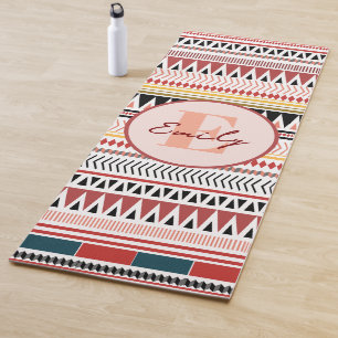 Individuelle Name Aztec Elegance Warmes, rotes eth Yogamatte