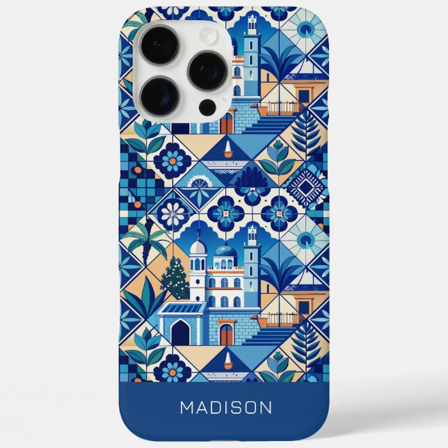 Individuelle Name Azulejo Tiles Pattern Case-Mate iPhone Hülle (Rückseite)