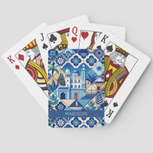Individuelle Name Azulejo Tiles Pattern Spielkarten