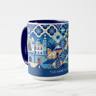 Individuelle Name Azulejo Tiles Pattern Tasse