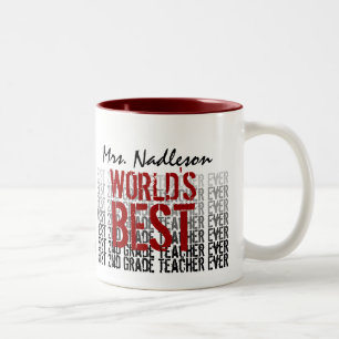 Individuelle Name B300 der weltweit besten 2. Klas Zweifarbige Tasse