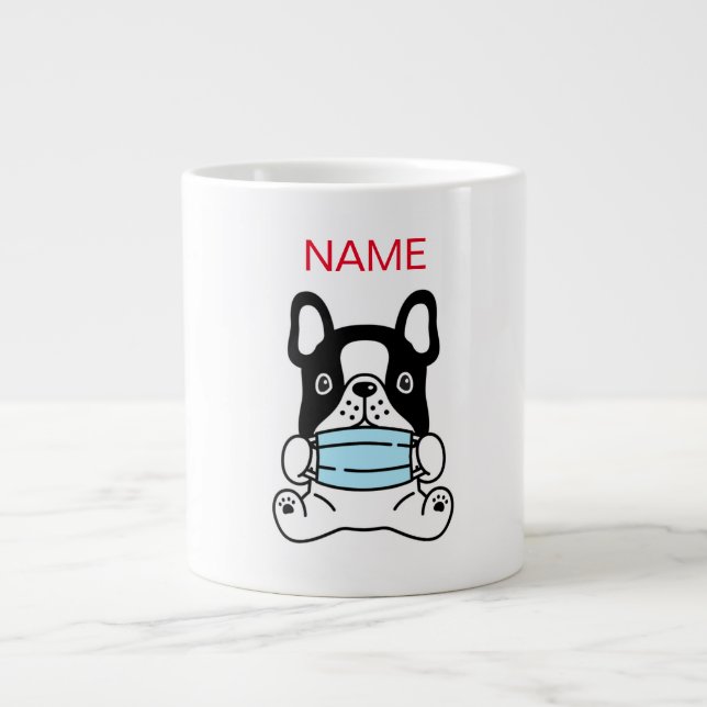 INDIVIDUELLE NAME BABY BULLDOG MIT MASK SPECALAL T Jumbo-Tasse (Vorderseite)