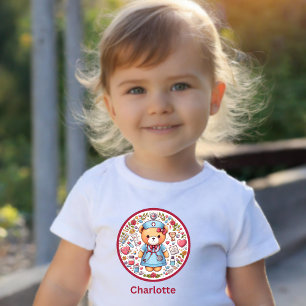 Individuelle Name Baby Girl Nurse Teddy Bear Baby T-shirt
