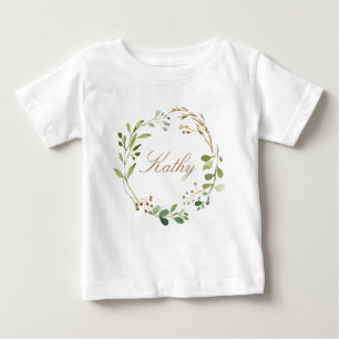 individuelle Name Baby Girl Watercolor Blumenstrau Baby T-shirt