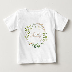 Individuelle Name Baby Girl Watercolor Blumenstrau T-shirt