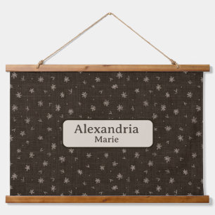 Individuelle Name Baby Moody Country Braun Kinderz Wandteppich Mit Holzrahmen