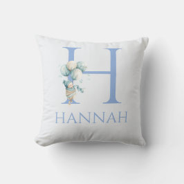 Individuelle Name Baby schwimmend mit Ballons Kissen